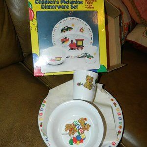 Vintage Midwestern Home Melamine Kid’s Dinnerware Set 3 pc Bears
